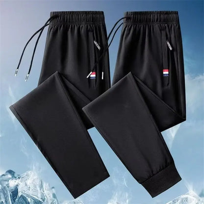 Men's Quick Dry Loose Fit Breathable Summer Lightweight Casual Pants Korean Style Elastic Sweatpants For Men.