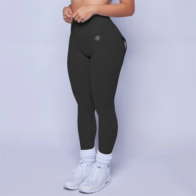 2025 Allure The Band Gym Leggings Women High Waist Tights Pants Peach Hip with Pockets Women Workout Gym Leggings ATB Yoga Pants.