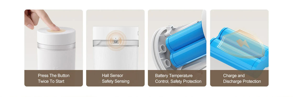 XIAOMI MIJIA Portable Blender,Makes 12 Cups Full Charge,Wireless and Portable,300ML Capacity Mixer Cup Juicer Machine,19,500rpm.