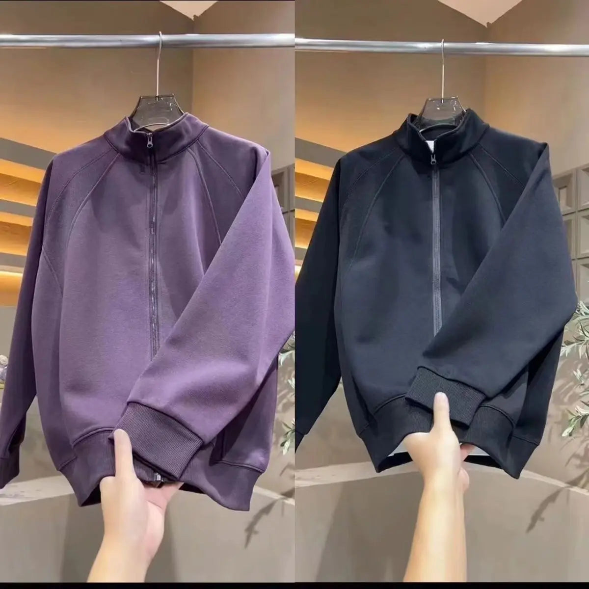 Hoodie men's spring and autumn style new cardigan with shoulder insertion All match jacket men's Korean version handsome top men.