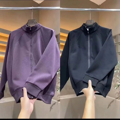 Hoodie men's spring and autumn style new cardigan with shoulder insertion All match jacket men's Korean version handsome top men.