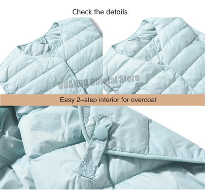 2025 neue Frauen Ärmellose Puffer Jacke Frühling Winter Weibliche 90 % Weiße Ente Unten Ultra Leichte Packbare Warme Daunen Liner weste.