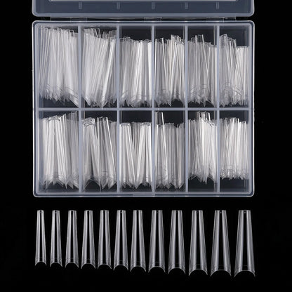 240PCS/Box False Nail Tips Square Straight Extra Long Half Cover Nails Artificial Acrylic False Nail Tips Press On Manicure Tool