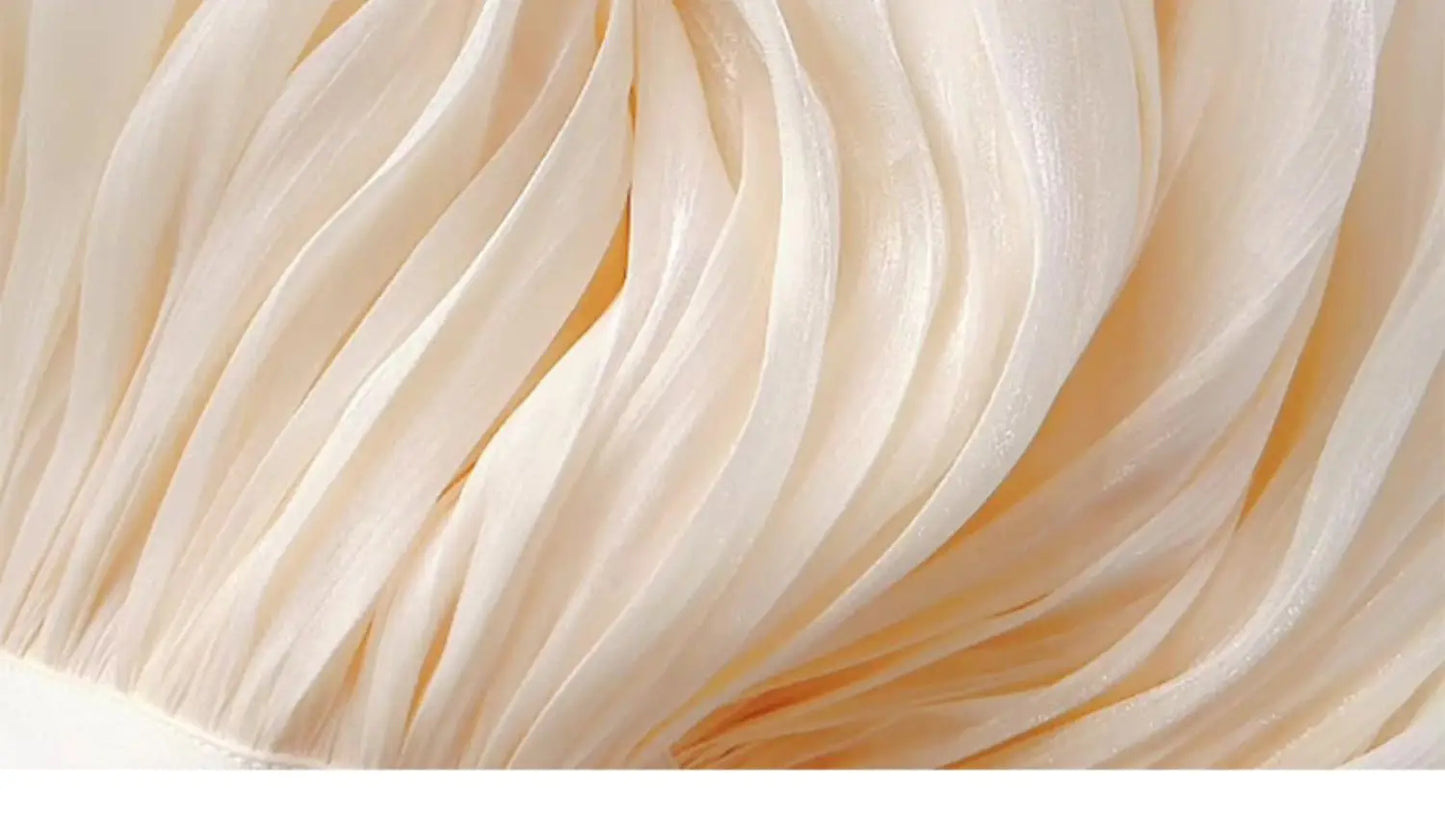 2025 Spring/Summer New Luster  A-line Women Skirt Solid Color High Waist French Paris Style Elegant Asymmetrical Skirt