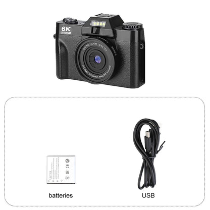 Ourlife 6K Compact Digital Photography Camera 64MP 16X Digital Zoom 180° Flip Screen WiFi Vintage Vlog Video Recorder YouTube.