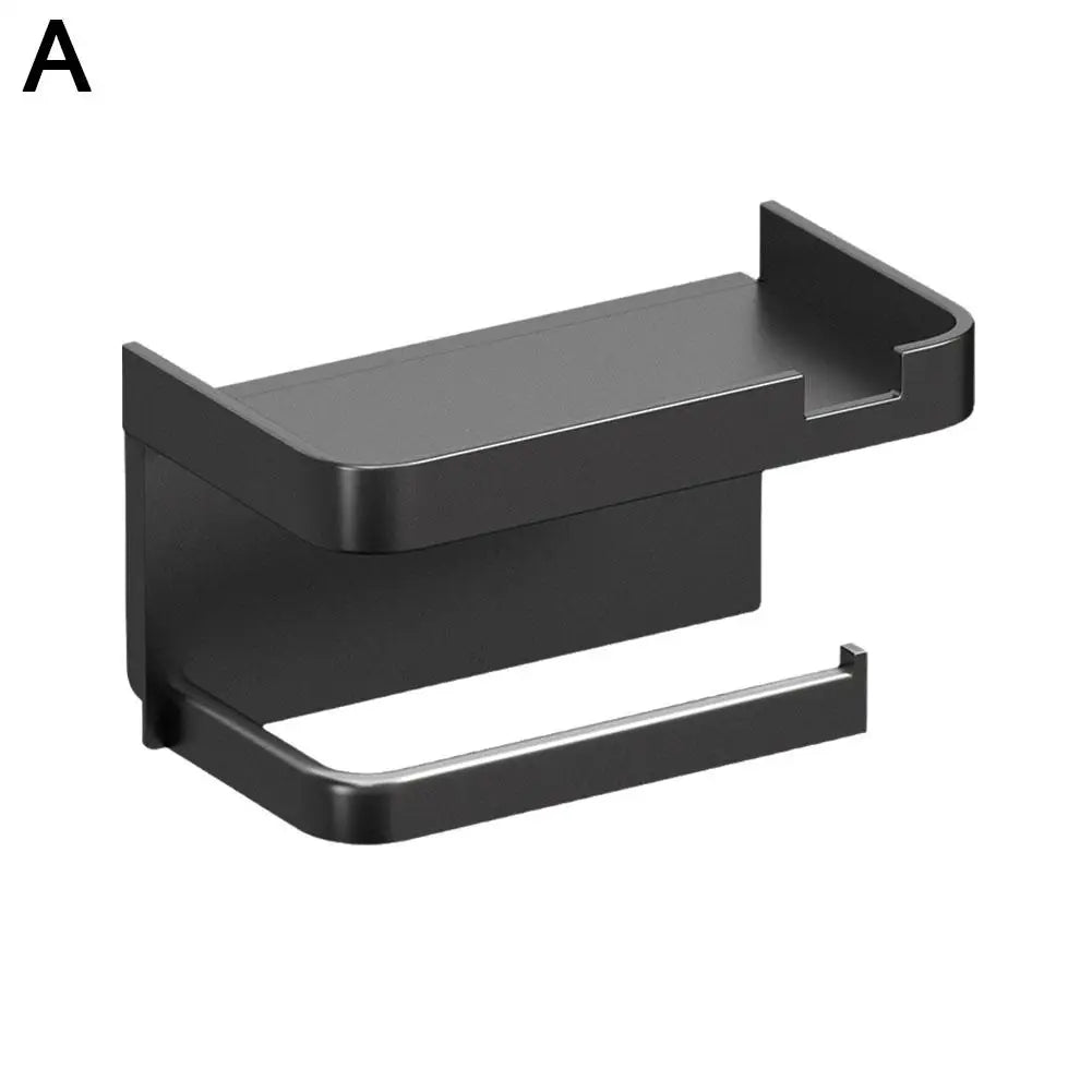 An der Wand montierter Toilettenpapierhalter, rostfrei, verdicktes Kunststoff-Aufbewahrungsregal für Badezimmer, Küche, Toilettenpapierrollenhalter