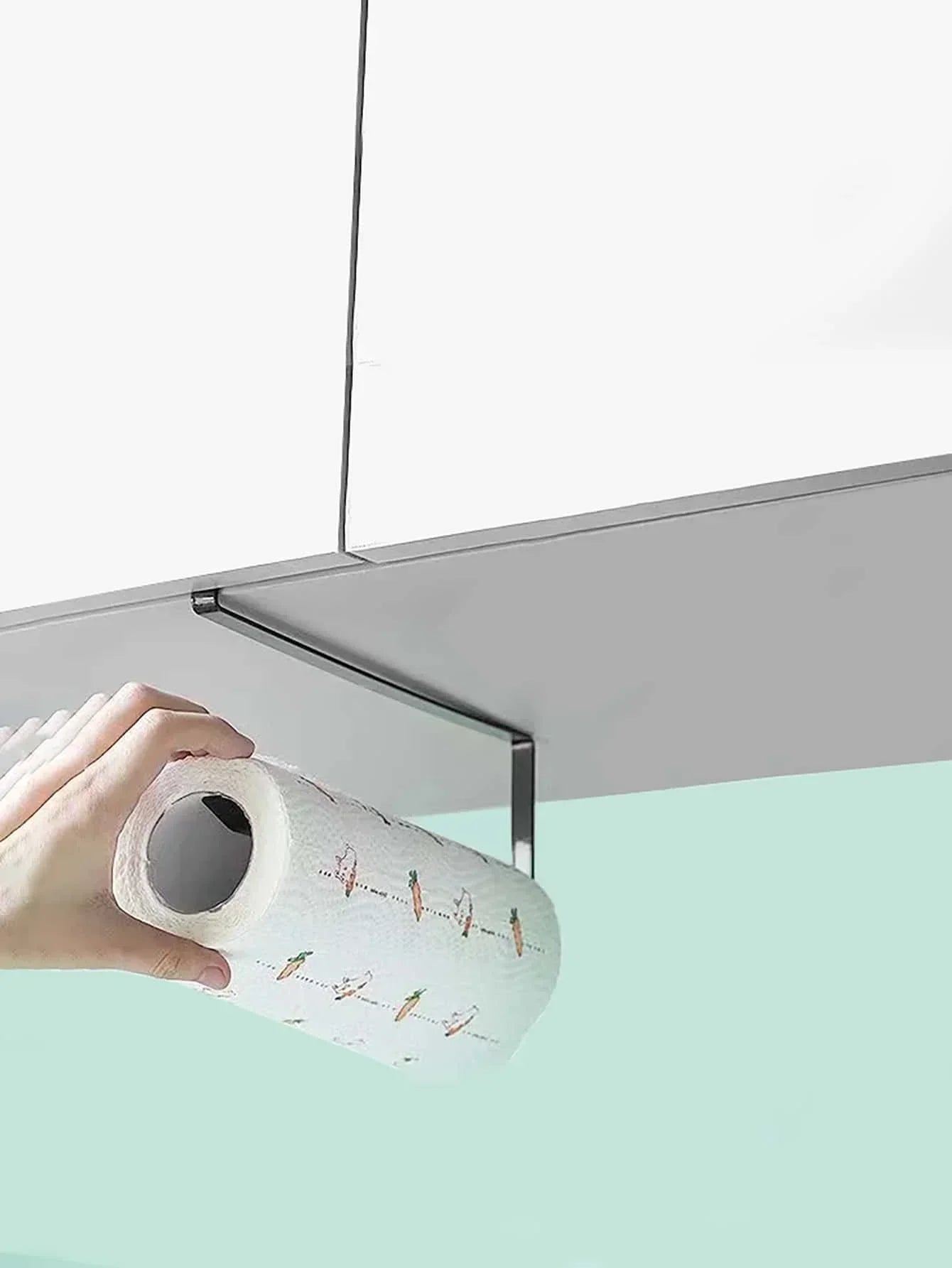 Hängender Küchenpapierhandtuchhalter, Rollenpapier, Kunststofffolie, Lappen-Organizer-Rack, für Küche, Schränke, Badezimmer-Organizer-Rack