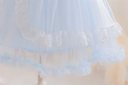 Mädchen Schneekönigin Spitze Schleife Prinzessin Kleid Elsa Cosplay Disney Performance Kleidung Kinder Halloween Karneval Party Fee Outfits