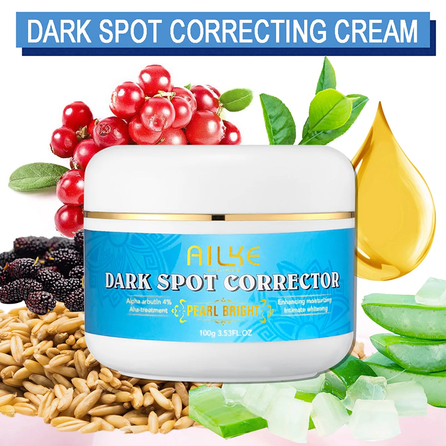 AILKE Natural Multi-Vitamin Lightening Skin Care Kit, Moisturize, Even Toning, Remove Dark and White Spots, Clean & Smooth Skin