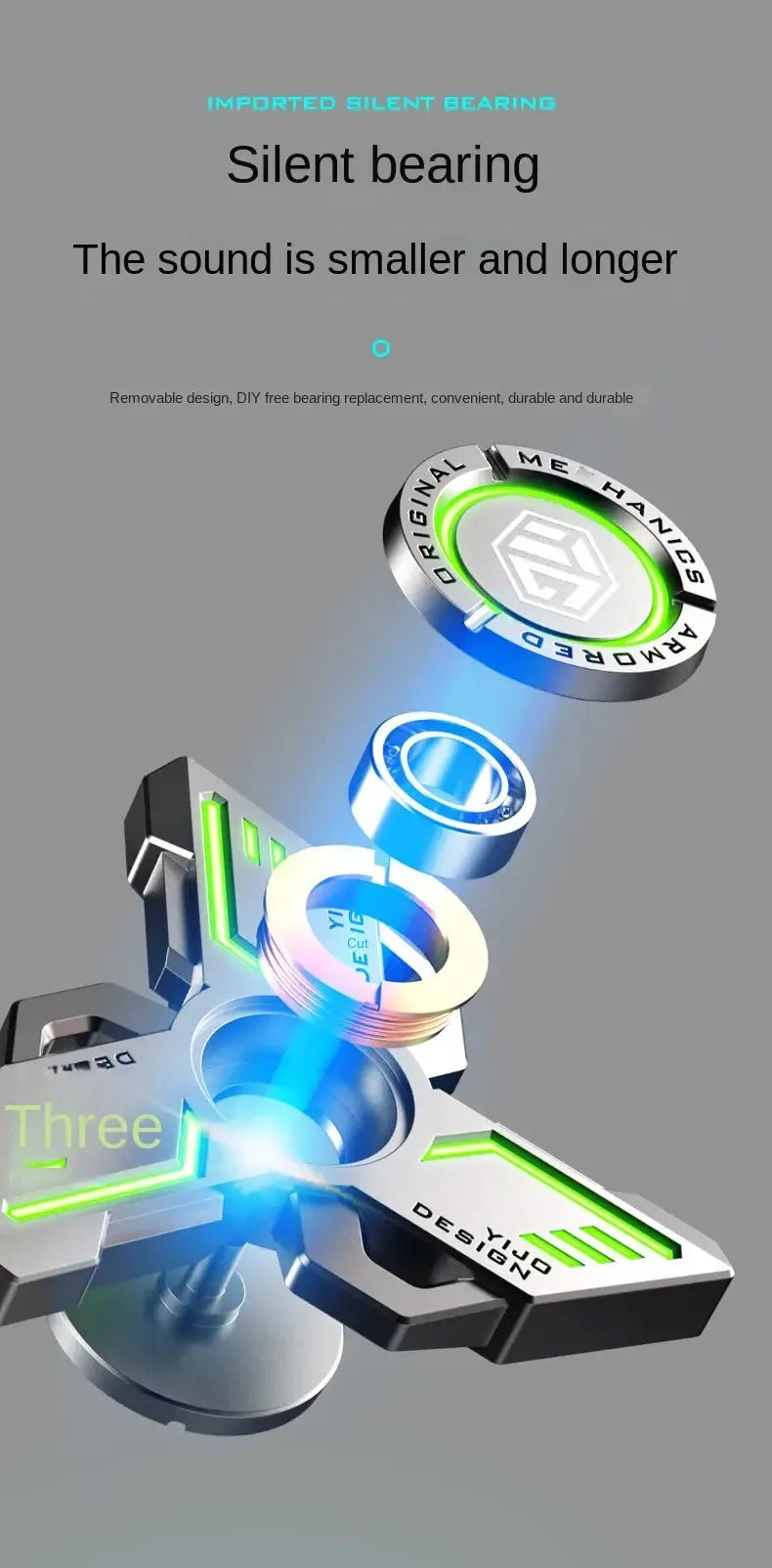 uminous metal EDC fidget spinner stress relief pressure reduction finger toy cool spinner ADHD  aids Creativity gift for boys.