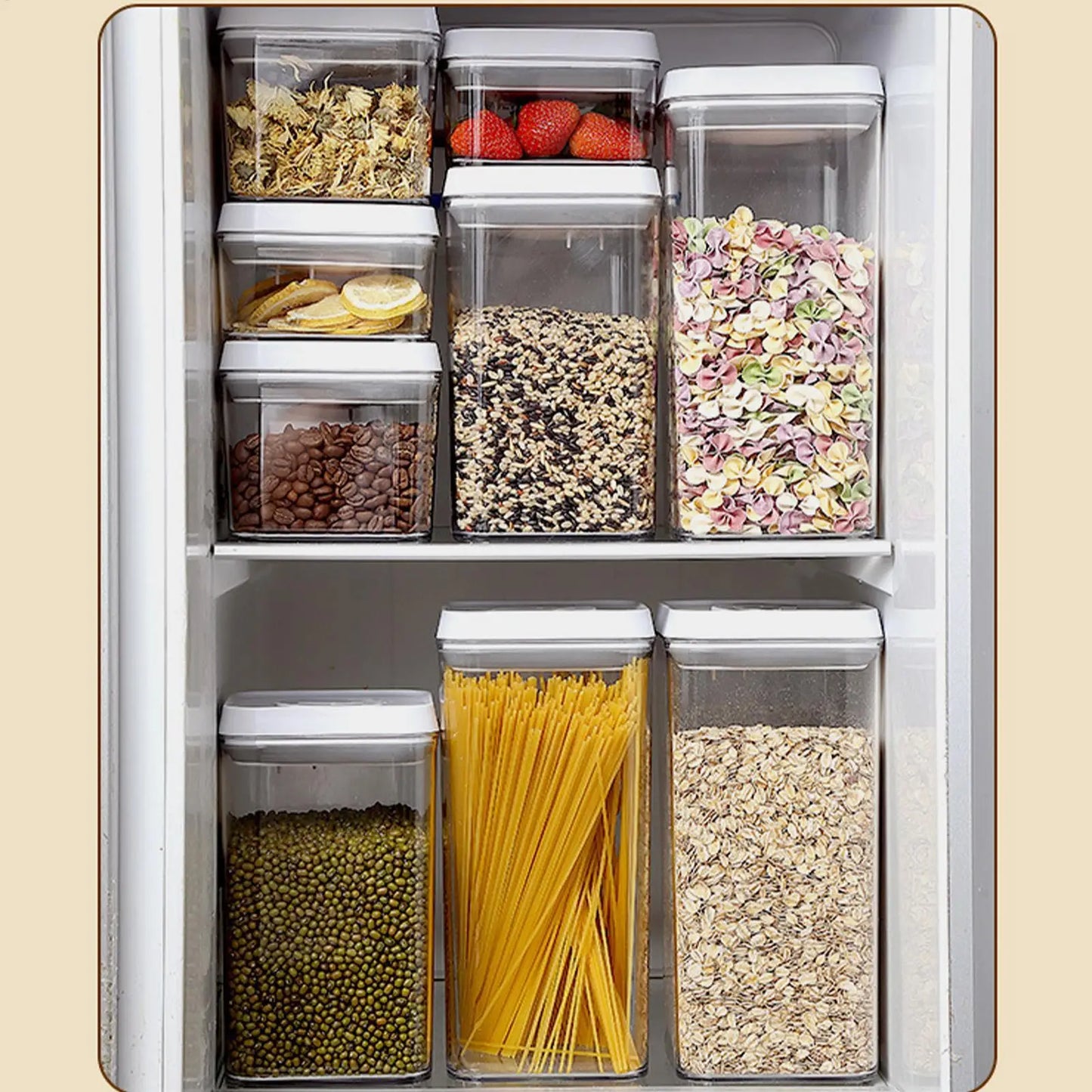 Cereal Container Kitchen Airtight Jars Clear Stackable Sealed Jar for Rice Pet Food Home Bakers Pantry Organizers Dried Fruits.