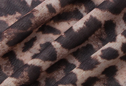 Dulzura 2024 Sexy Elegantes Maxikleid Bedrucktes Leoparden-Langarmkleider Damenkleidung Y2K Lady Party Club Streetwear Urlaub.