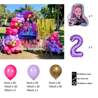 Kpop Dämonenjäger Themen Mädchen Geburtstag Luftballons Dekoration Anzahl Ballon Partyzubehör Babyparty Film Halloween Ballon.