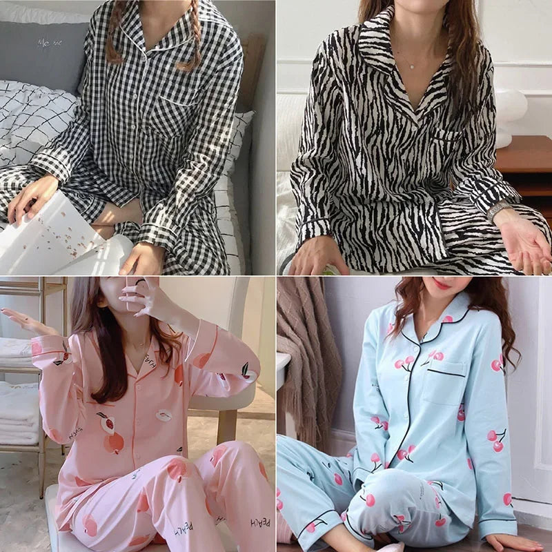 Damen-Pyjama-Set, V-Ausschnitt, Button-Down-Oberteil und Hose, Nachtwäsche, Homewear, lässige Nachtwäsche, Loungewear, Herbst-Winter, zweiteilig.