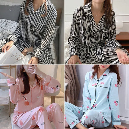 Damen-Pyjama-Set, V-Ausschnitt, Button-Down-Oberteil und Hose, Nachtwäsche, Homewear, lässige Nachtwäsche, Loungewear, Herbst-Winter, zweiteilig.