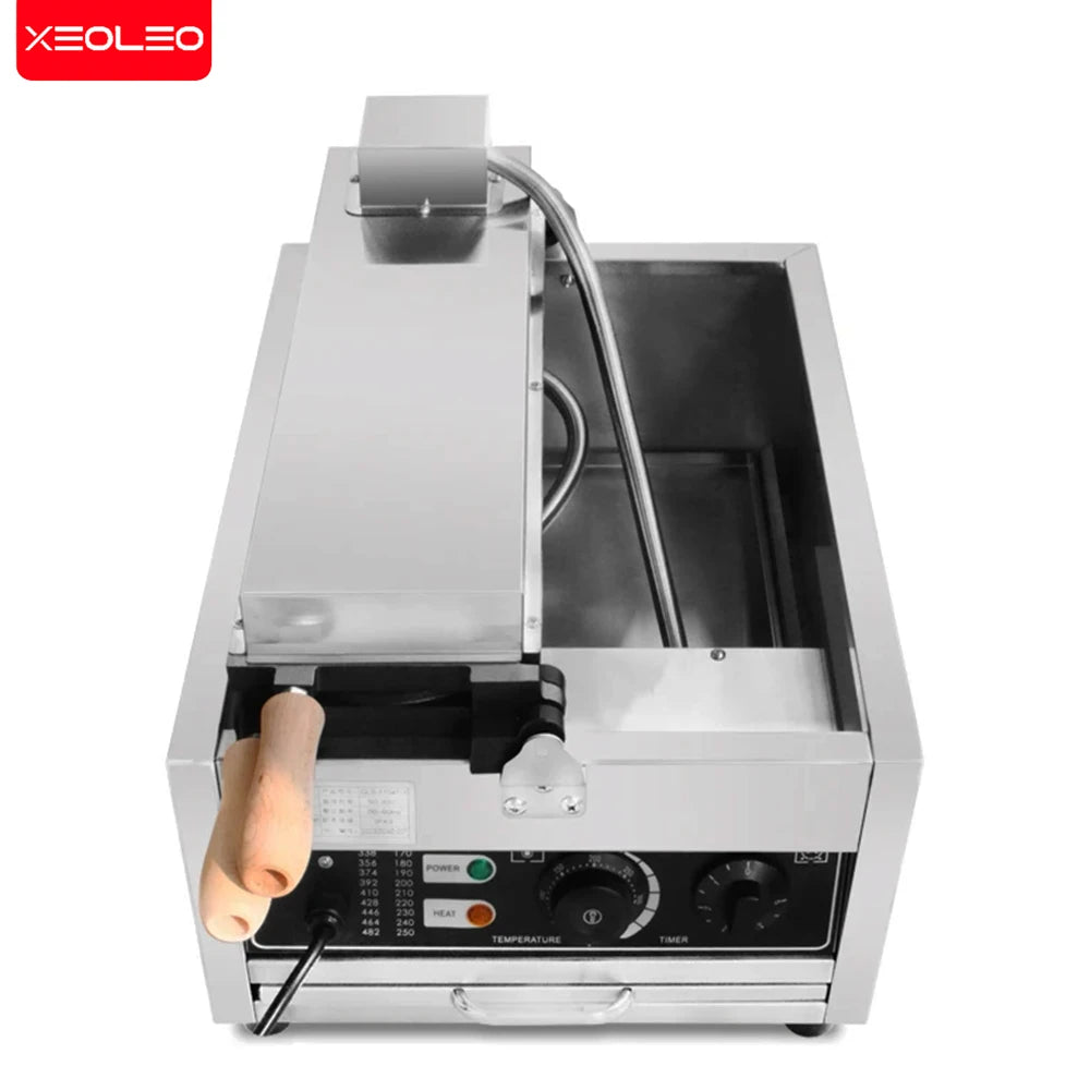 XEOLEO Commerical 4PCS Korean Coin Waffle Maker 3000W Non-stick Coating Gold Coin Bread Waffle Making Maker Electric/Gas.