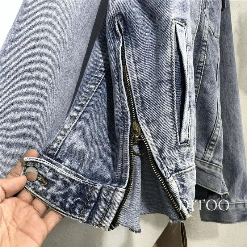 Frauen Denim Kosten Einreiher Taste Jacken Fleece Patchwork Strickjacke Taschen Oberbekleidung Casual Warm Solide Lose Fit.