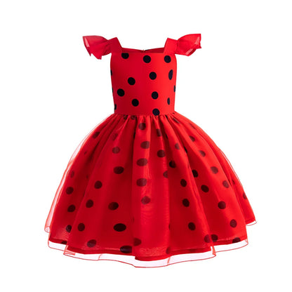 Mädchen Little Beetle Flying Sleeve Cosplay Prinzessin Kleid Geburtstag Halloween Party Kleidung Kinder Marinette Performance Kostüme.