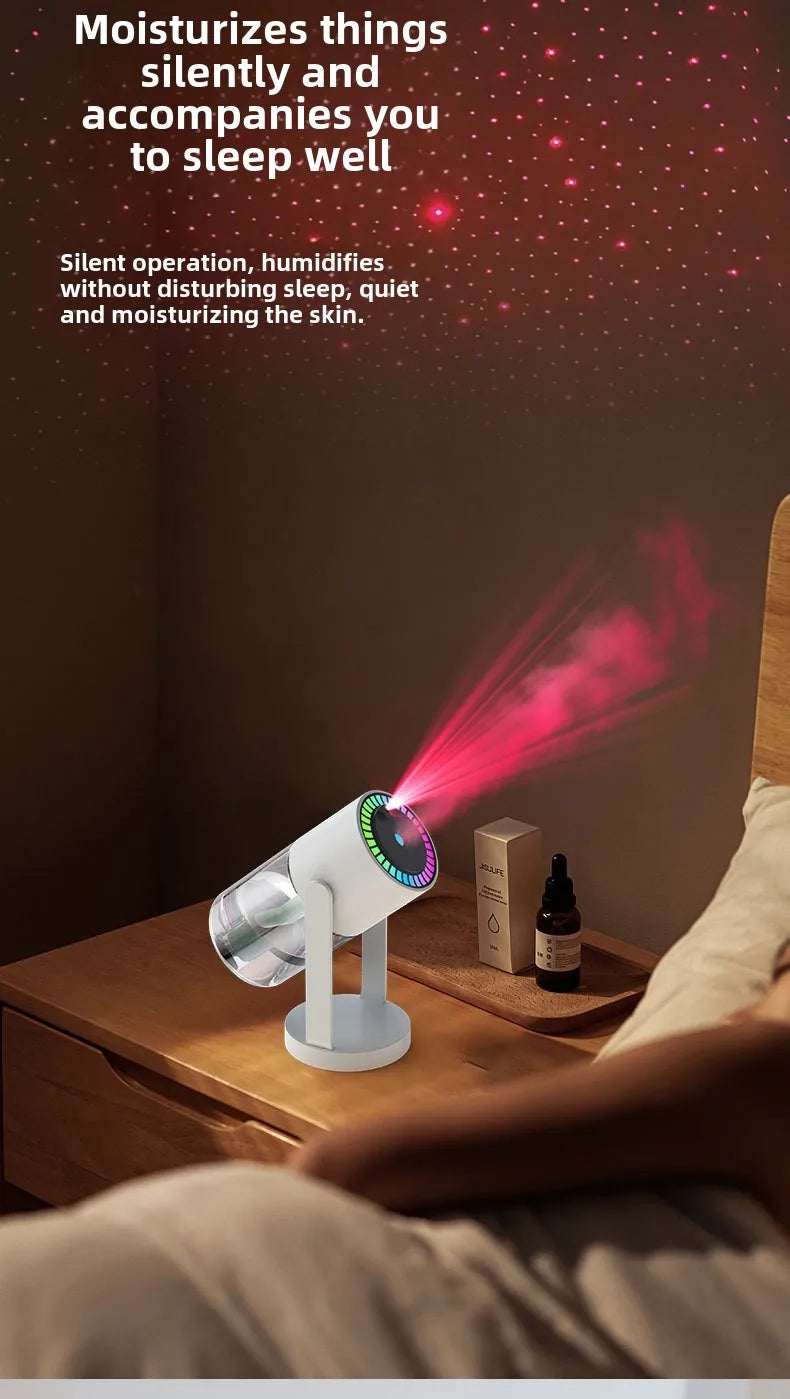 Air Humidifier Portable Humidifier with Rotating Mist & Starry Light USB Car Humidifier Smart Humidifier for Home Office Travel.