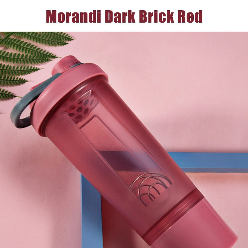 600ml Frosted Shake Cup Milkshake Sports Bottle Outdoor Fitness Water Blender Bottle Protein Powder Portable Gym Training Drink.