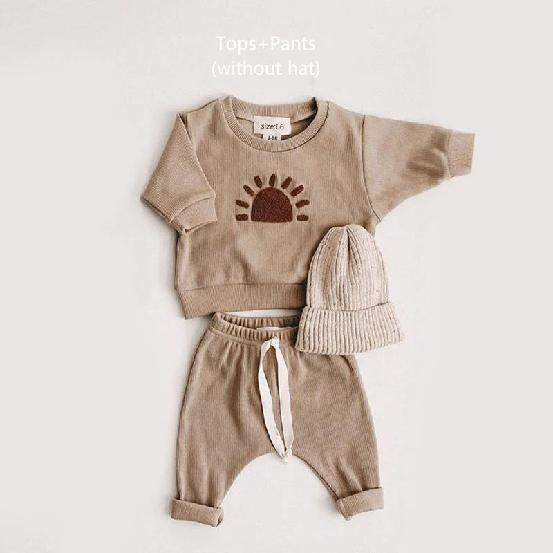 2024 Spring Fashion Baby Clothing Baby Girl Boy Clothes Set Newborn Sweatshirt + Pants Kids Suit Outfit Costume Sets Accessories.