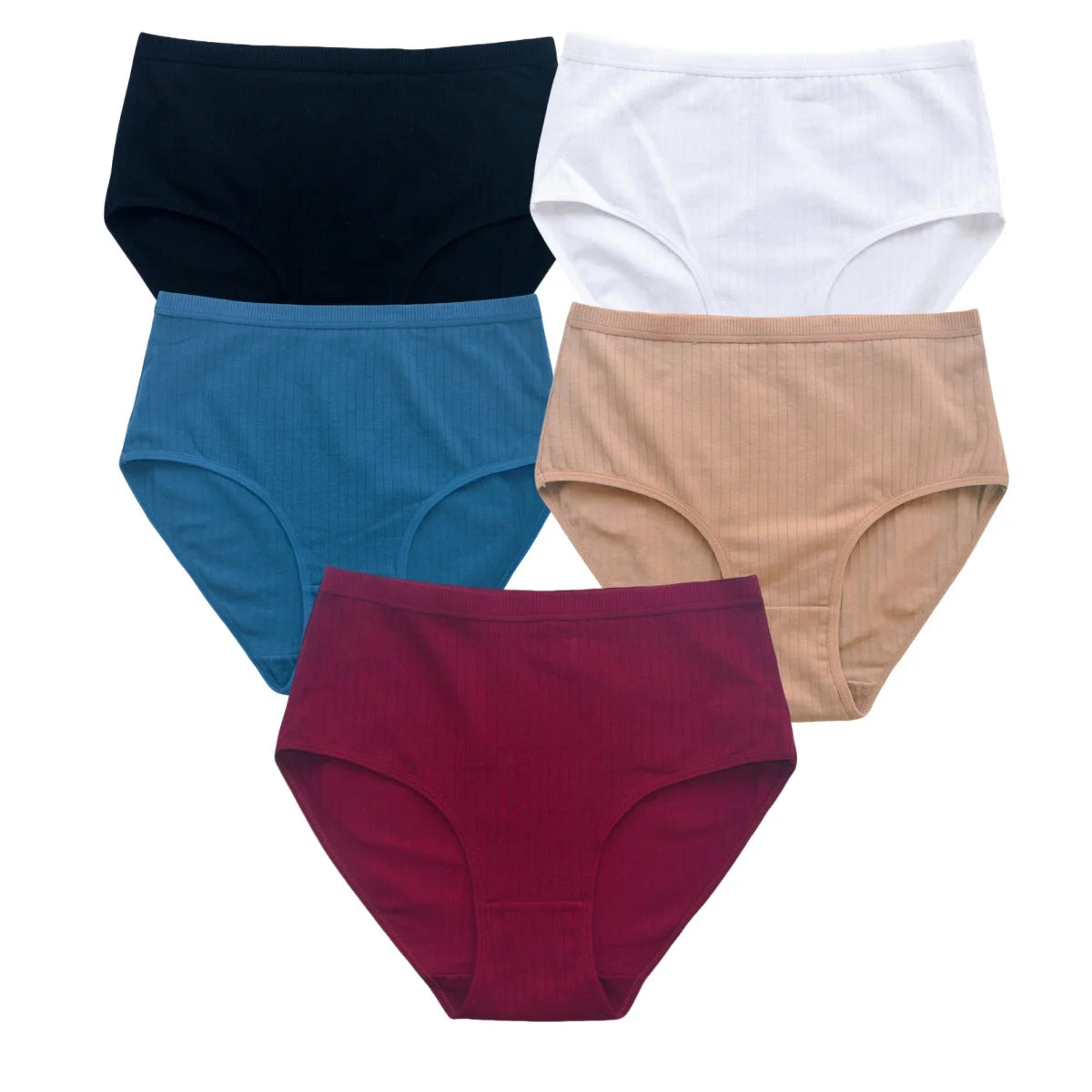 5Pcs/Set High Rise Cotton Panties Women Sexy Lingerie Solid Color Briefs Female Seamless Underwear Comfort Intimates.