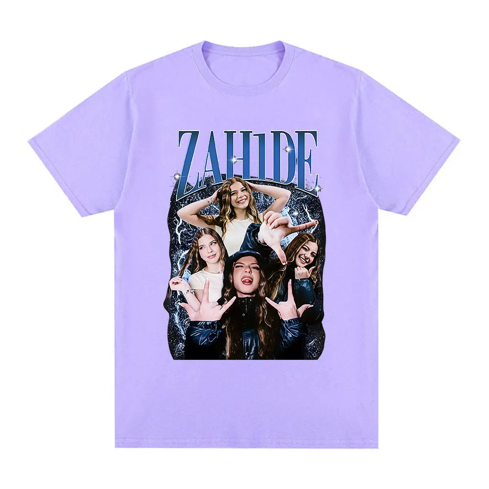 Zahide Merch Graphic Print T-shirt Men Women Fashion Hip Hop T Shirts Cotton Casual Oversized Short Sleeve T-shirts Streetwear.
