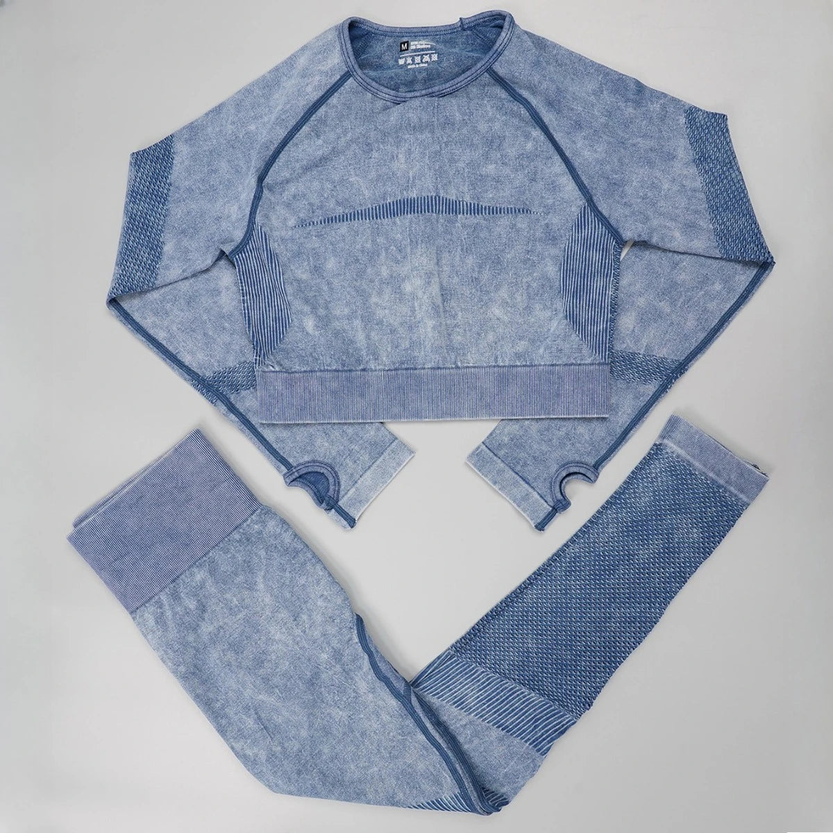 Mileegirl 2pcs Gym Sets Women Seamless Sports Pants Hollow Out Long sleeves Top Fitness Winter Fall Workout Legging Warm Outifts.