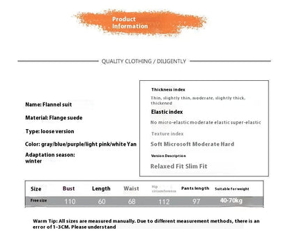 Winter frauen Neue Pyjamas Korallen Samt Casual Pyjamas Gepolsterte Loungewear Loungewear Sets Warme Kleidung Für Herbst Und Winter.