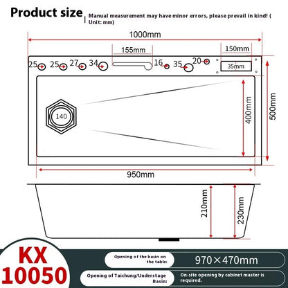 Various Waterfall kitchen Sink  Stainless Steel Multifunctional Large Single Slot Digital Display Sinks