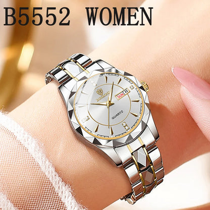 BINBONDB5552 30M Waterproof Luminous New Luxury Brand Quartz Womens Watches  Date Wristwatch Fashion Business Womens Watches.