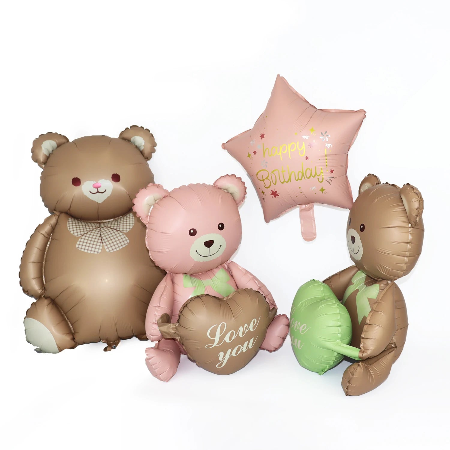 Matte 3D Herz Liebe dich Bär Aluminium Folie Ballon Hochzeit Dekoration Geschenke Schleife Stern Gänseblümchen Regenbogen Alles Gute zum Geburtstag Party Ballon.