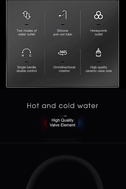 Luxuriöser Küchenarmatur aus grauem Messing in Gun-Grau mit intelligentem Touch-Design. Einhebelmischer für heißes und kaltes Wasser mit magnetischer Saugkraft
