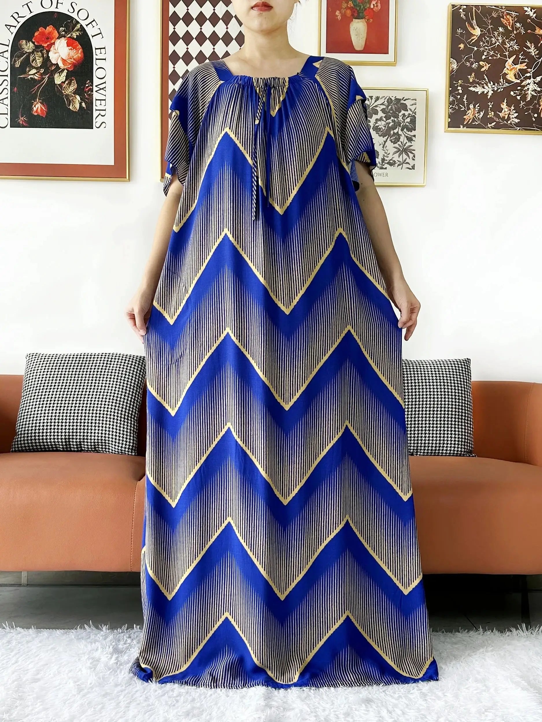 2024 New Muslim Dubai Abaay Women Cotton Dress With Big Scarf For Women Maxi Summer Short Sleeve Loose African Abaya Clothing.