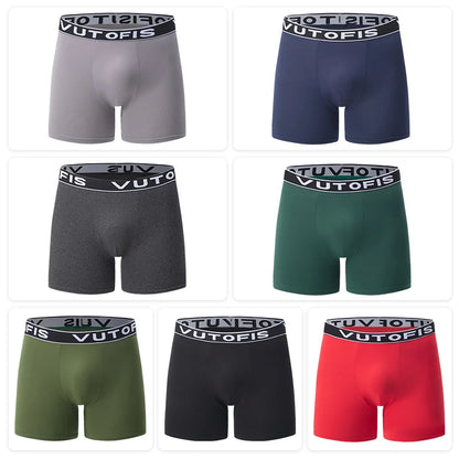 7-teilige Herren-Unterwäsche mit gemischter Farbkombination, lange Unterwäsche, mehrere Größen, Freizeit, Sport, bequeme Boyshort-Shorts in Übergröße für Teenager