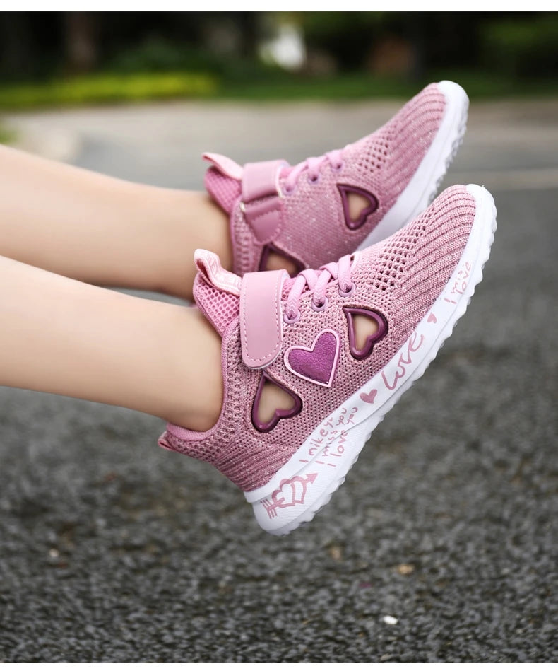 Girls Casual Shoes Light Mesh Sneakers Kids Summer Children Spring Autumn Tenis Cute Sport Cartoon Female Running Sock Footwear