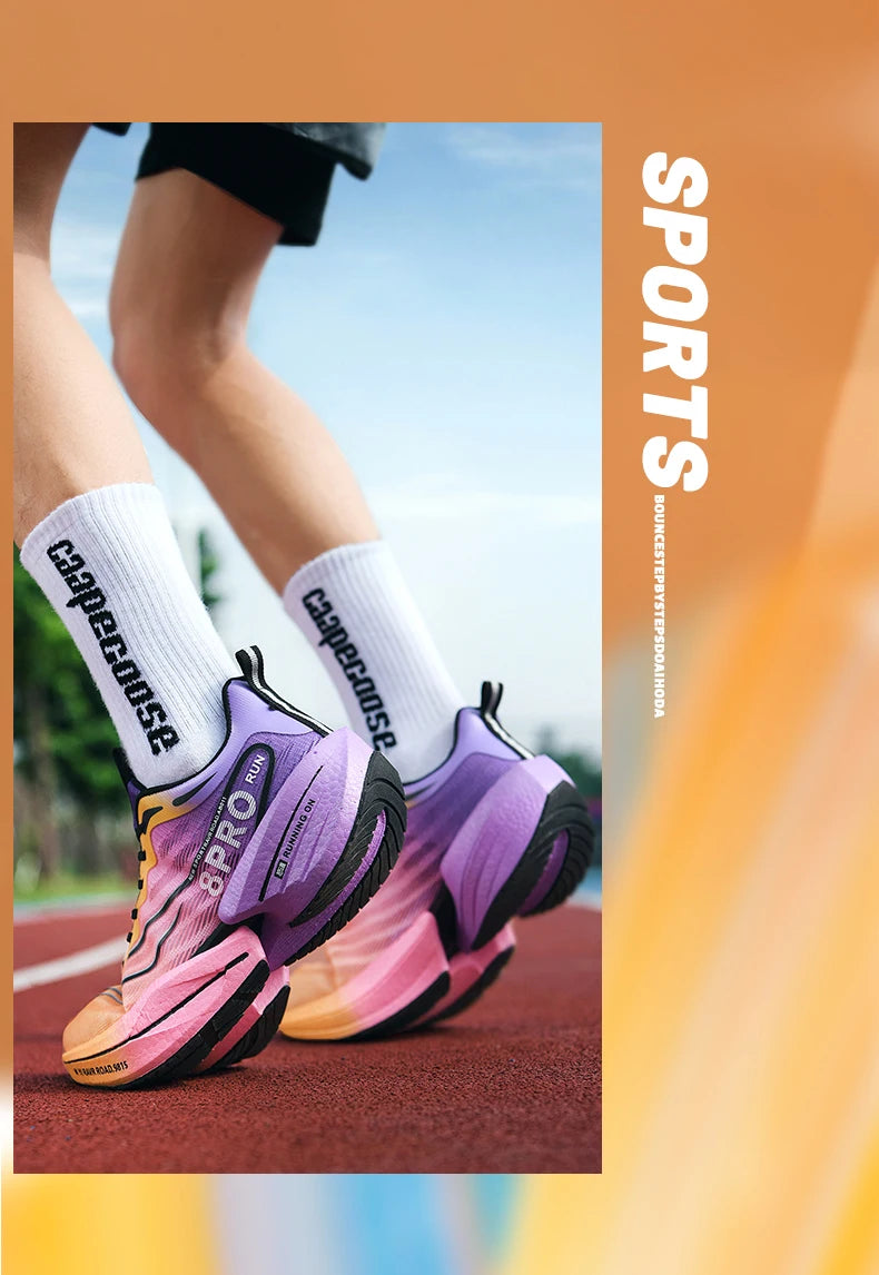 Neue männer Turnschuhe Hohe Qualität Carbon Platte Laufschuhe Stilvolle Atmungsaktive Casual Sportschuhe Männliche Trainer Tennis Schuhe.