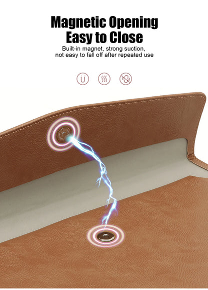 Sleeve Case for ( MacBook Mac Book iPad ) Air M1 M2 Pro 13 3 13.6 14 2 12 9 Inch Cover Bag Leather Men's Folder 2022 2021 2020.