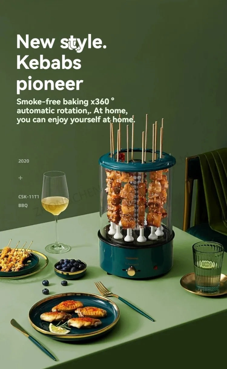 Non-smoking Automatic Rotating Household Electric Barbecue Oven Large Capacity Camping Multi-function.