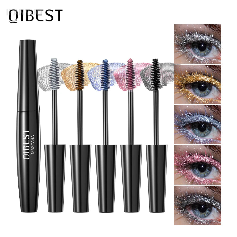 5 Colors Diamond Shimmering Mascara Long Lasting Makeup 3D Volume Eyelashes Curling Glitter Mascara Eye Lash Female Cosmetic.
