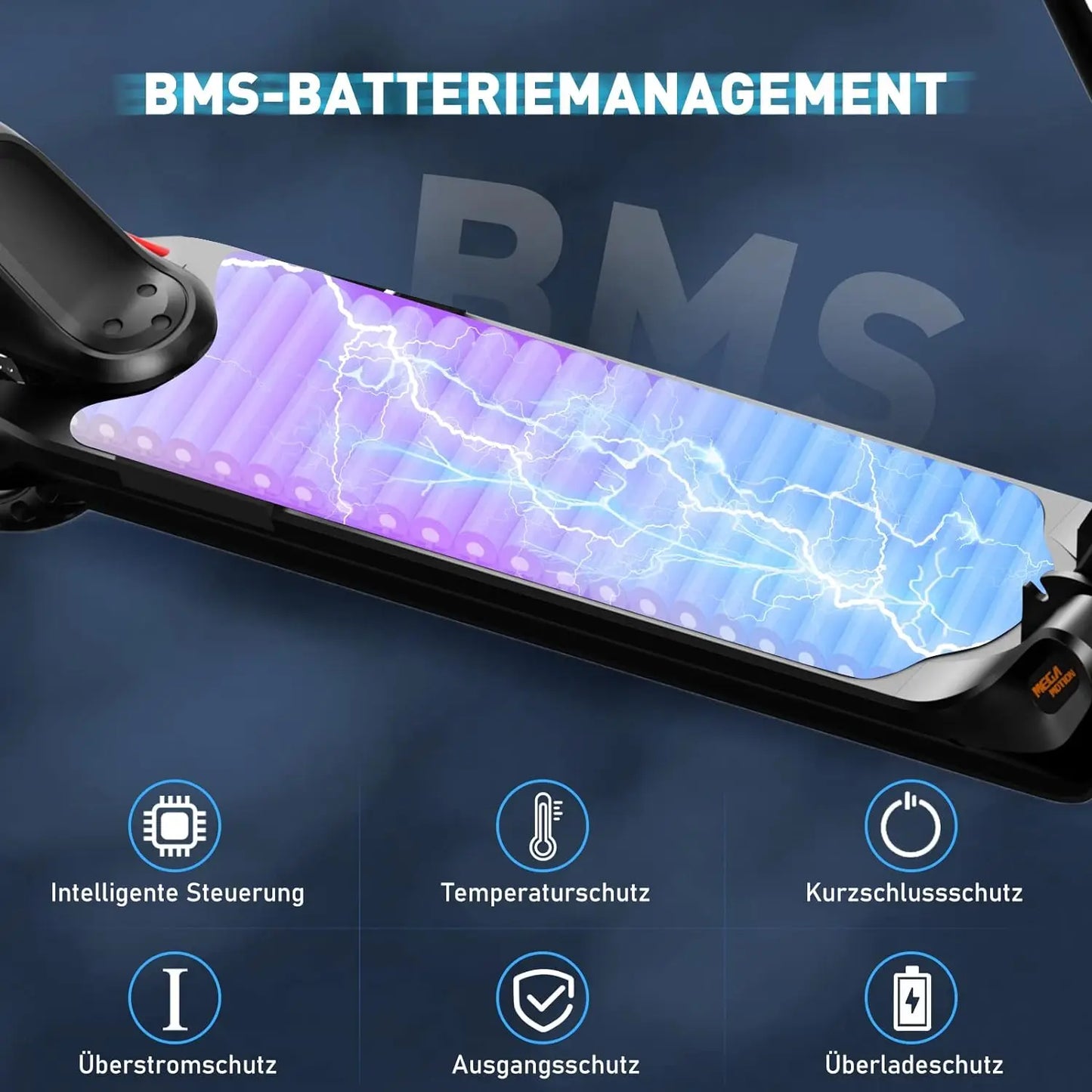 MEGA MOTION Foldable Electric Scooter with App, 350 W Motor, 30-35 km Range, 19 km/h, 8.5 Inch Honeycomb Tyres，ABE qualificatio.