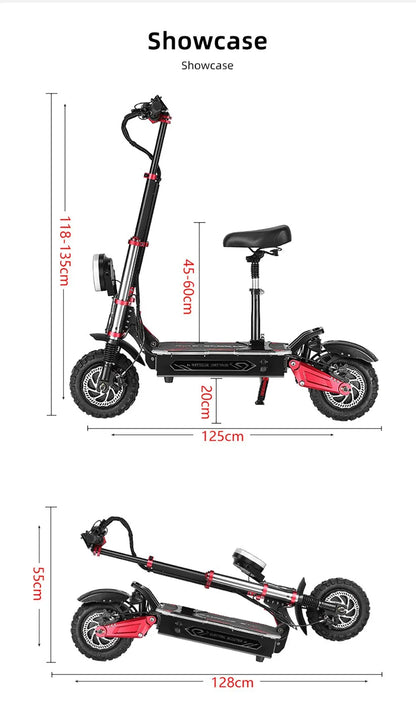 BOYUEDA S5-11 Electric Scooter, 2*3000W Motor, 60V 38AH Battery, 11-inch Tire, 85km/h Max Speed, Dual Hydraulic Disc Brakes