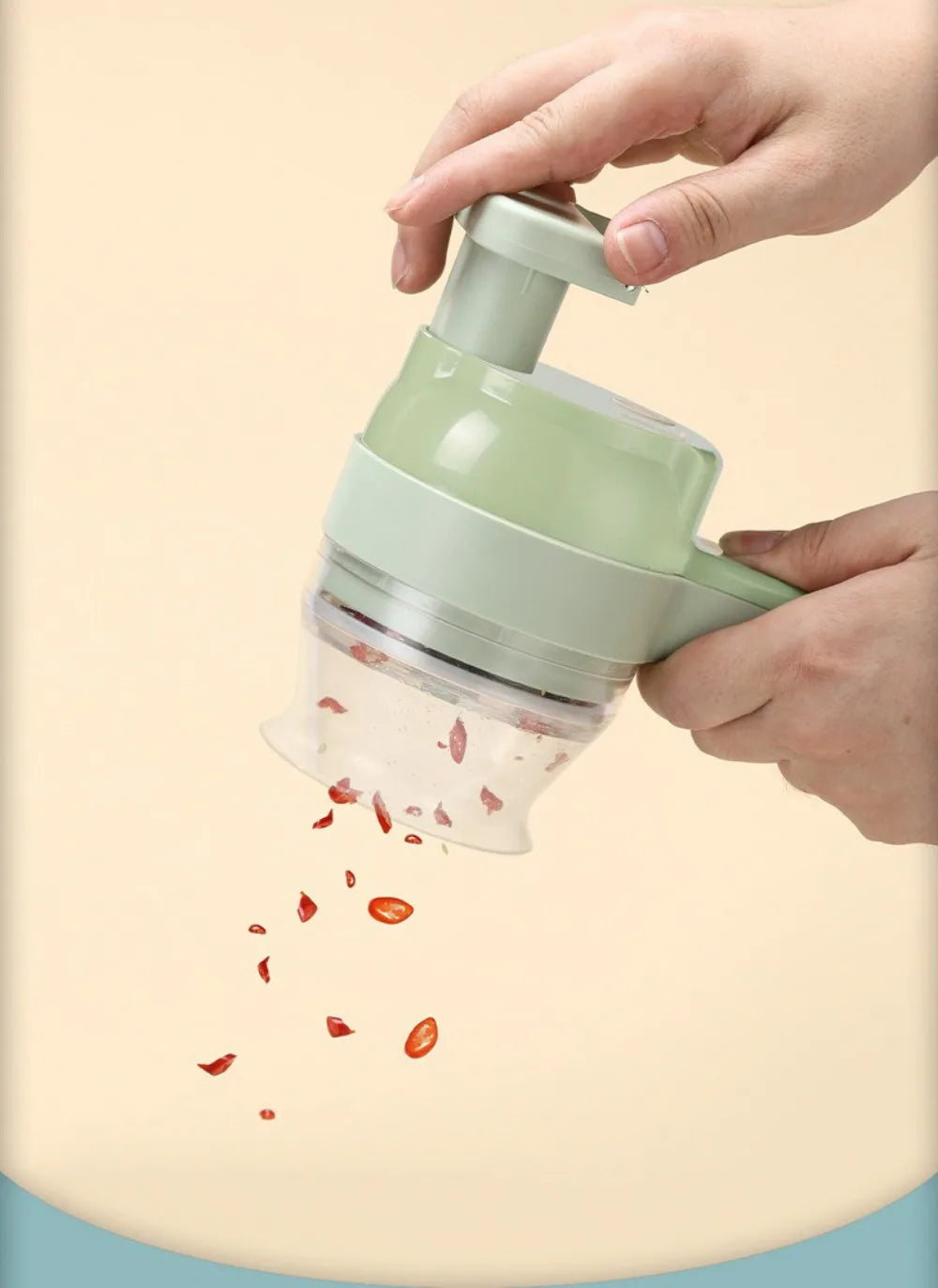 Electric Vegetable Cutter Set Handheld Wireless Garlic Masher Food Chopper Meat Grinder Machine Peel Slice Kitchen Accessories.