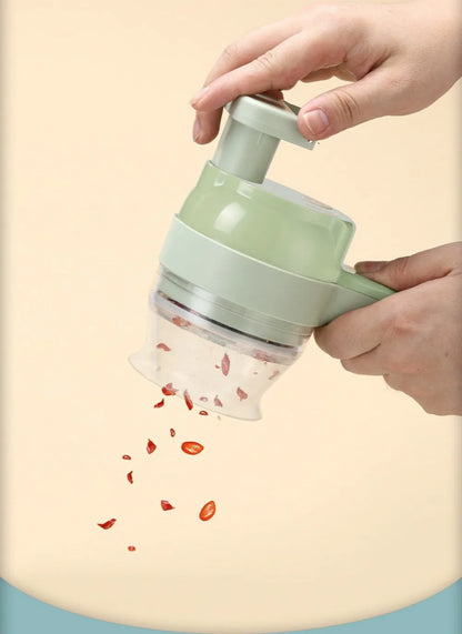 Electric Vegetable Cutter Set Handheld Wireless Garlic Masher Food Chopper Meat Grinder Machine Peel Slice Kitchen Accessories.