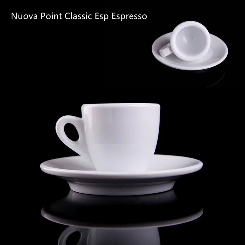 Nuova Point Classic Esp Espresso Cup And Saucer Set Professional Competitive Level Thicken Bone China Coffee Mugs And Plate Set.