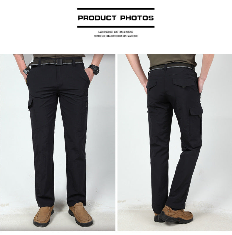 Summer Casual Lightweight Army Military Long Trousers Male Waterproof Quick Dry Cargo Camping Overalls Tactical Pants Breathable.