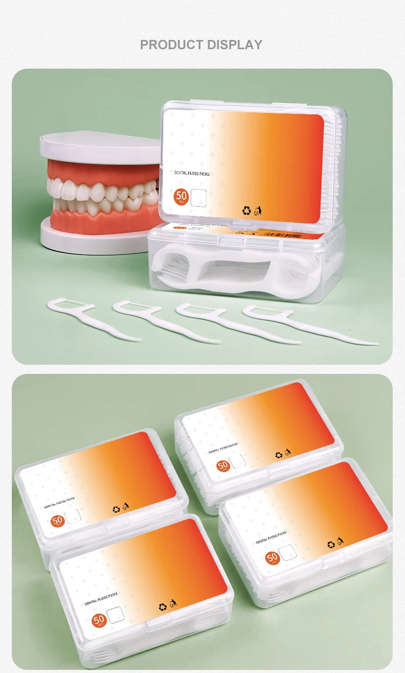 500/250/50PCS - Smooth Floss Rod - Cleaning interdental gaps and oral care.