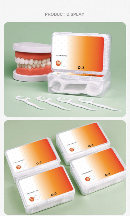 500/250/50PCS - Smooth Floss Rod - Cleaning interdental gaps and oral care.