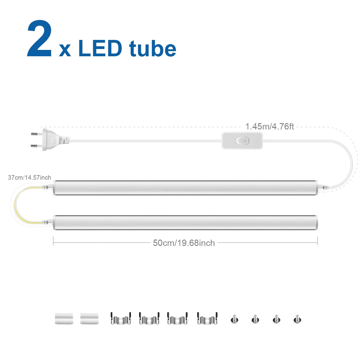 50cm T5 LED Tube Light AC85-265V, 2835 SMD Eye Protection No Flicker, Replace Fluorescent Light for Home, Office, Shop, Hotel.