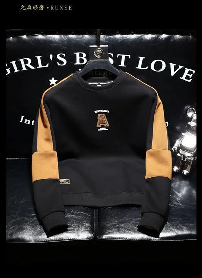 Kontrast Patchwork Plus Größe Trend Hoodies Sweatshirts männer Frühling Herbst Langarm Harajuku Tops Mode Lässig Männer Kleidung.